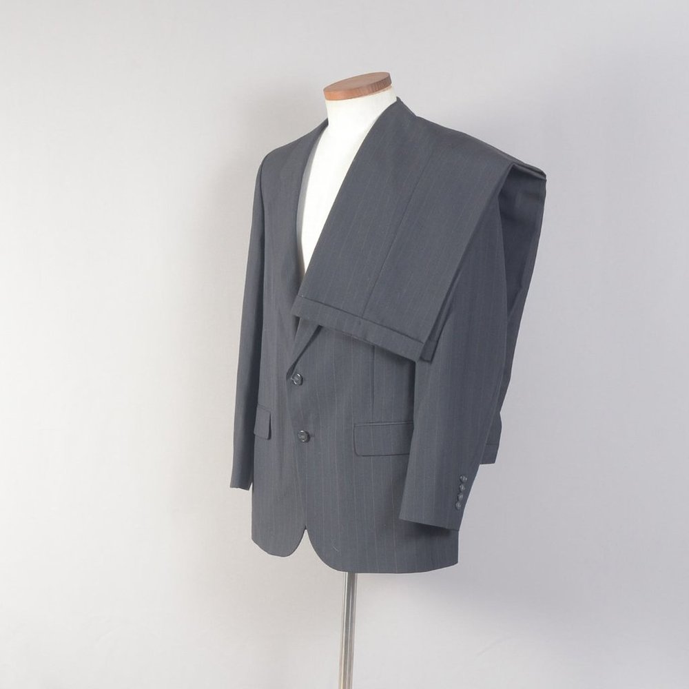 Stanley Becker Men's Suit Black Pinstripe 42R